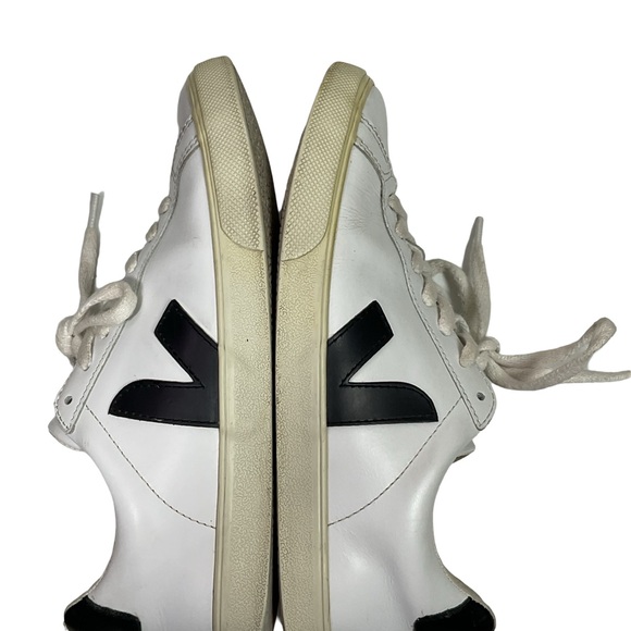Vera ESPLAR LEATHER WHITE BLACK Sneakers size 7 - Picture 8 of 9